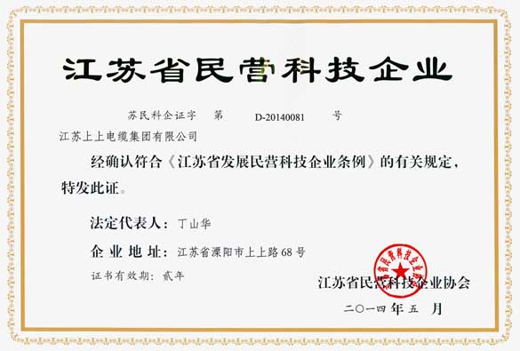 江苏BBIN宝盈集团电缆集团被评为“江苏省民营科技企业”